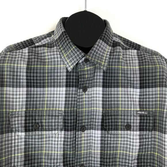Eddie Bauer Travex Button Up Shirt Men's Large Plaid Long Sleeve Polyester - Picture 3 of 8
